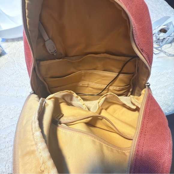 Red Backpack with Patterned Accents - Picture 4 of 7